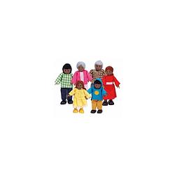 Foto van Poppenhuis poppetjes afro amerikaanse familie 6 delig - poppenhuispoppen