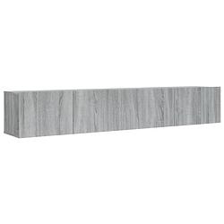 Foto van The living store tv meubelset - grijs sonoma eiken - 100 x 30 x 30 cm - 80 x 30 x 30 cm