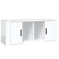 Foto van Vidaxl tv-meubel 100x35x40 cm bewerkt hout hoogglans wit