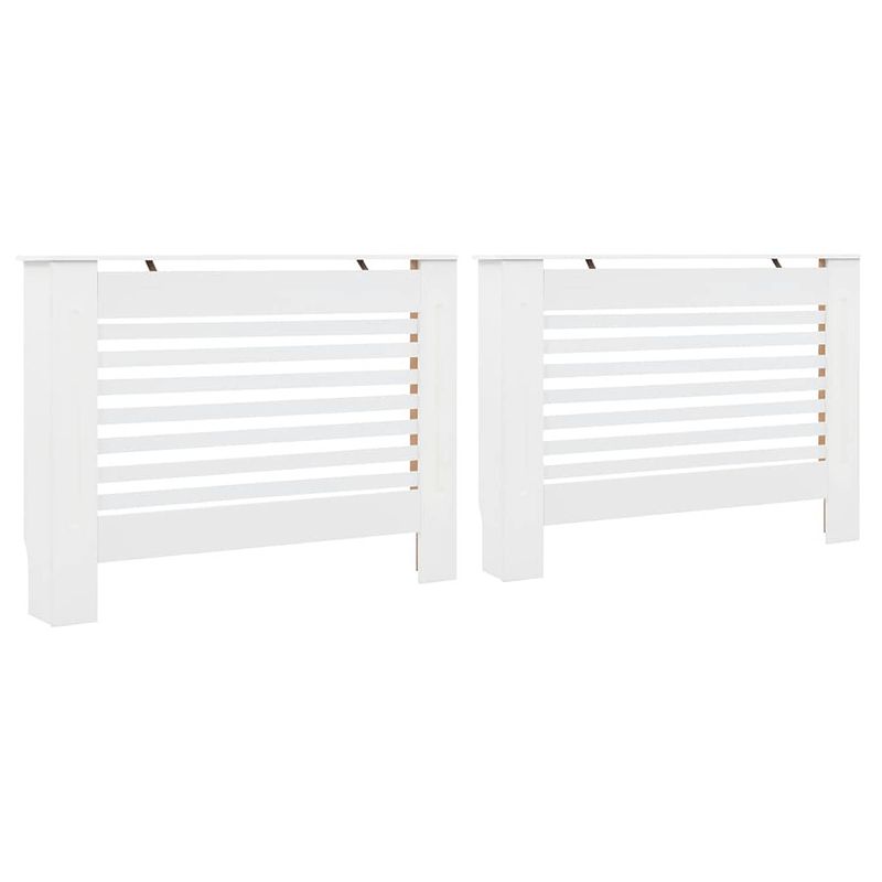 Foto van Vidaxl radiatorombouwen 2 st 112x19x81,5 cm mdf wit