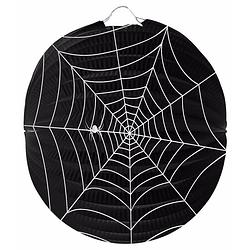 Foto van Halloween - 5x bol lampionnen spinnenweb 22 cm - feestlampionnen