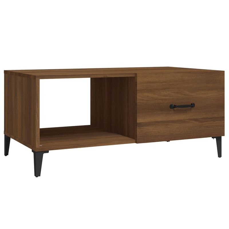 Foto van The living store salontafel - moderne salontafel - 90 x 50 x 40 cm - ken- stevig bewerkt hout