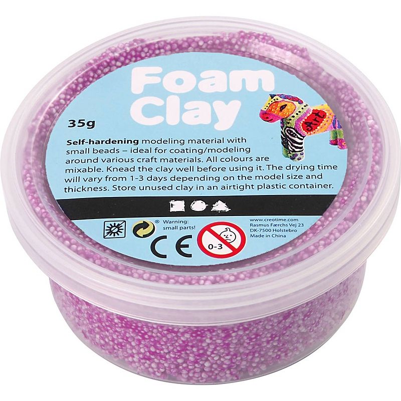 Foto van Foam clay klei neon paars 35 gram (78925)