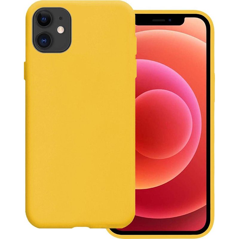 Foto van Basey iphone 11 hoesje siliconen hoes case cover iphone 11-geel