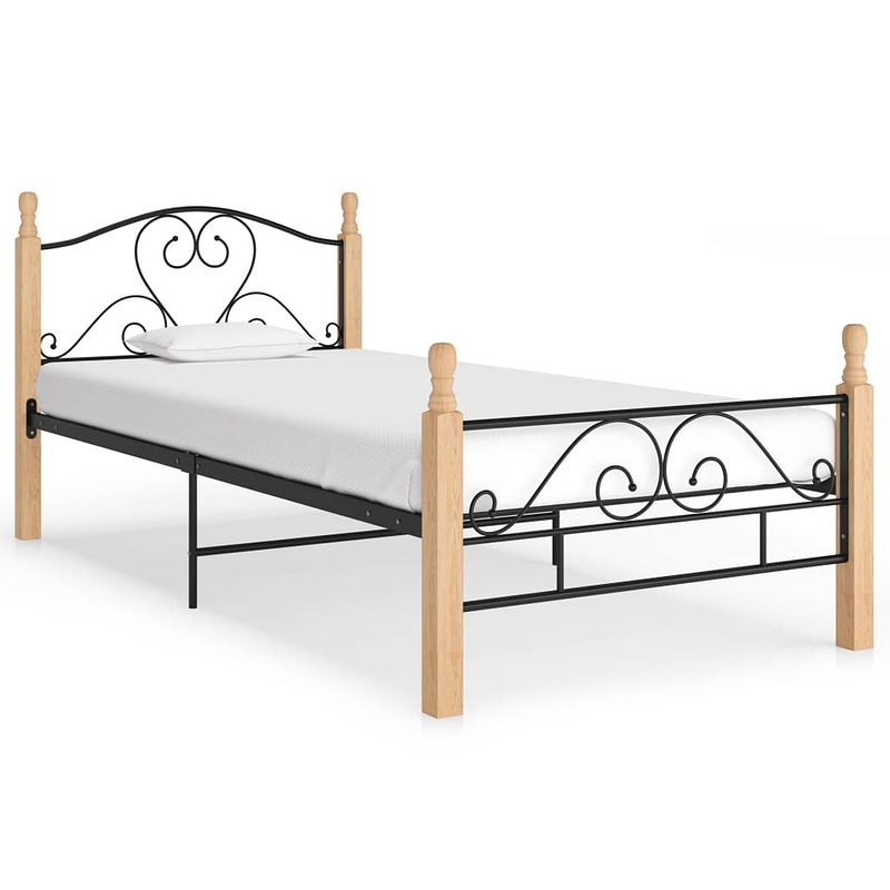 Foto van Vidaxl bedframe metaal zwart 90x200 cm