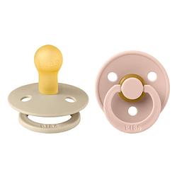 Foto van Bibs - colour pacifier - stage 1 fopspeen - 0+ maanden - 2 stuks - vanilla / blush