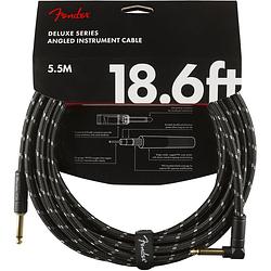 Foto van Fender deluxe cables instrumentkabel 5.5m zwart recht+haaks