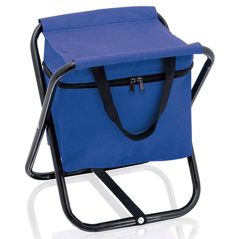 Foto van Opvouwbare stoel met koeltas blauw 26 x 34 x 32 cm - koeltas