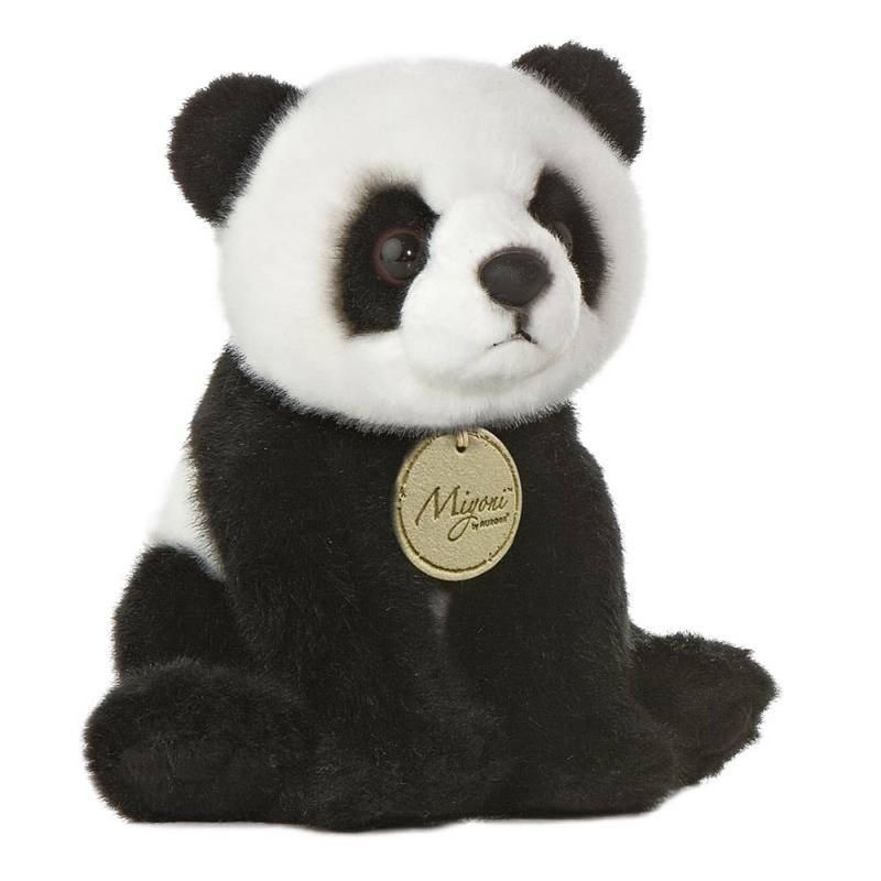 Foto van Aurora knuffelpanda miyoni junior 19 cm pluche zwart/wit