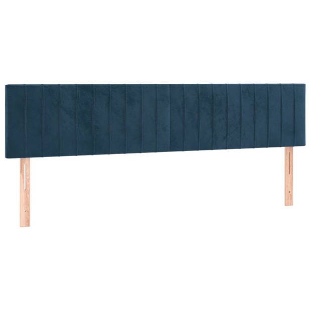 Foto van Vidaxl hoofdborden 2 st 80x5x78/88 cm fluweel donkerblauw