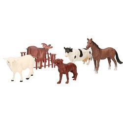 Foto van Toi-toys speelfiguren boerderij 5,5 cm junior bruin 6-delig