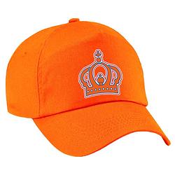Foto van Koningsdag pet oranje - kroontje - voor volwassenen - verkleedhoofddeksels