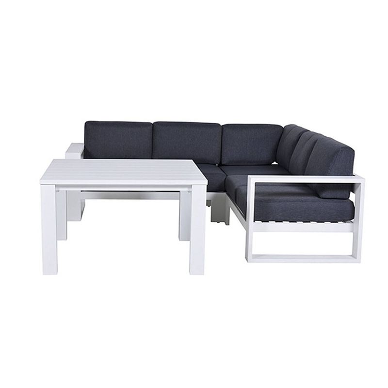 Foto van Garden impressions plaza lounge dining set 4-delig wit