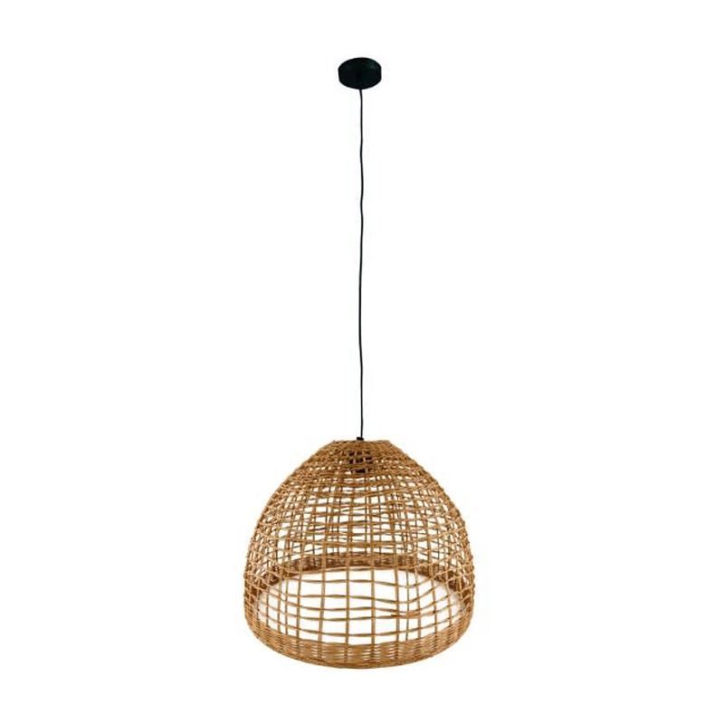 Foto van Dknc - hanglamp - rotan - 46x46x35cm - bruin