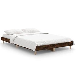 Foto van Vidaxl bedframe bewerkt hout gerookt eikenkleurig 120x190 cm