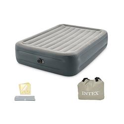 Foto van Intex essential rest - luchtbed - 2-persoons - 152x203x46 cm (bxlxh) - grijs - met ingebouwde motorpomp