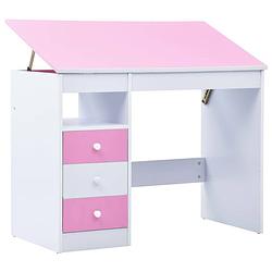 Foto van Vidaxl kindertekentafel/-bureau kantelbaar roze en wit