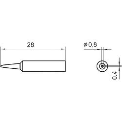 Foto van Weller xnt h soldeerpunt beitelvorm grootte soldeerpunt 0.8 mm inhoud: 1 stuk(s)