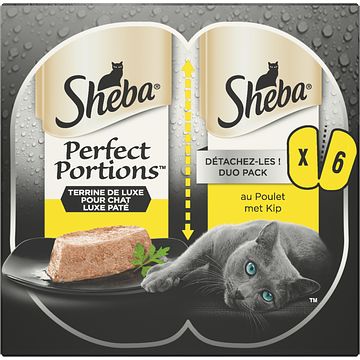 Foto van Sheba perfect portions luxe pate met kip kattenvoer 6 x 37, 5g bij jumbo