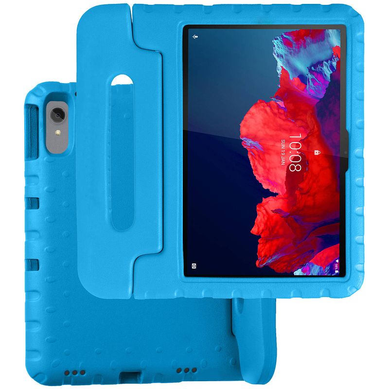 Foto van Basey lenovo tab p11 plus kinderhoesje foam case hoesje cover hoes - lichtblauw