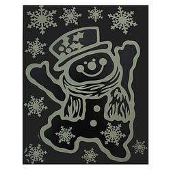 Foto van Peha stickerset sneeuwpop glow in dark 29,5 x 40 cm wit