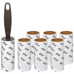 Foto van Kledingroller/kleefroller grijs 21 cm 10 vellen met 6 extra rollen - kledingborstels