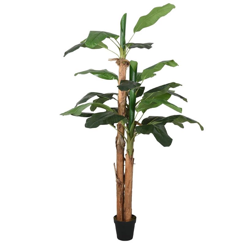 Foto van Vidaxl kunstplant bananenboom 18 bladeren 150 cm groen