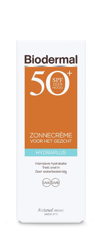 Foto van Biodermal hydraplus zonnecrème gezicht spf50+