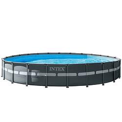 Foto van Intex opzetzwembad met accessoires ultra xtr frame 732 x 132 cm antraciet