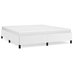 Foto van The living store bedframe - kunstleer - multiplex - wit - 203x163x35cm - geschikt voor 160x200cm matras (- the living