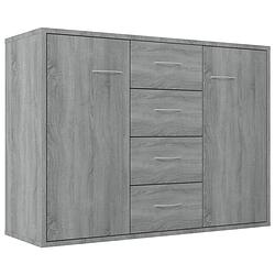 Foto van Vidaxl dressoir 88x30x65 cm bewerkt hout grijs sonoma eikenkleurig