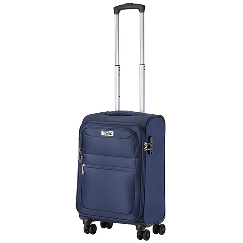 Foto van Travelz softspinner tsa handbagagekoffer - trolley 55cm met dubbele wielen - blauw