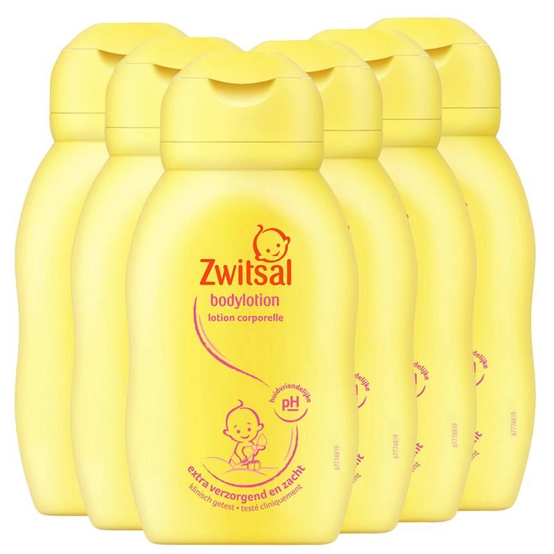 Foto van Zwitsal - bodylotion - 6 x 75ml - voordeelverpakking