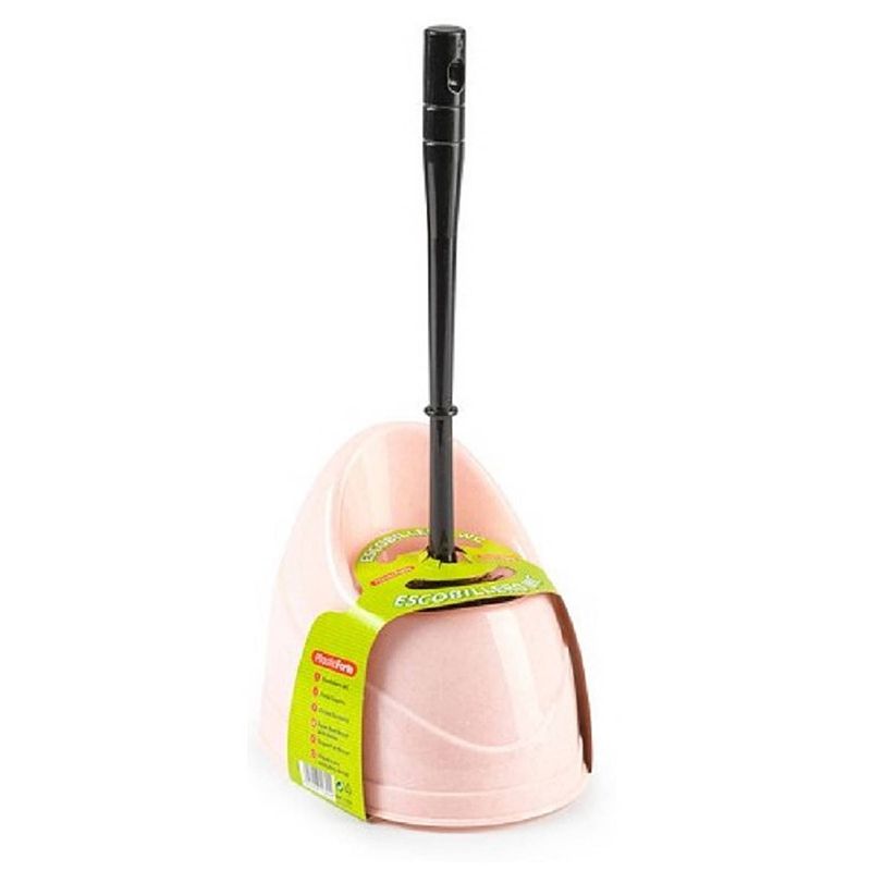 Foto van Toiletborstel/wc-borstel met houder 45 cm roze/zwart - toiletborstels