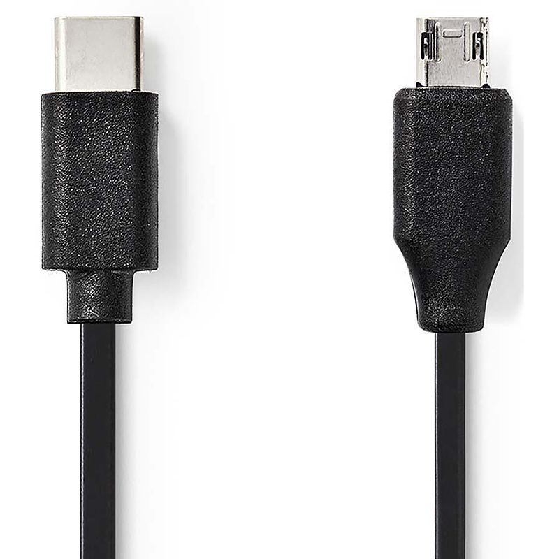 Foto van Nedis ccgp60750bk10 usb-kabel usb-c male naar usb b-micro male 1m