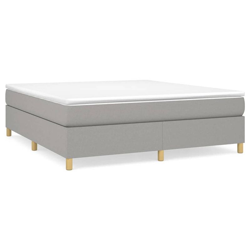 Foto van The living store boxspringbed - pocketvering - middelhard - multiplex lattenbodem - lichtgrijs - 203x180x35cm - the