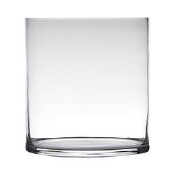 Foto van Transparante home-basics cylinder vorm vaas/vazen van glas 30 x 25 cm - vazen