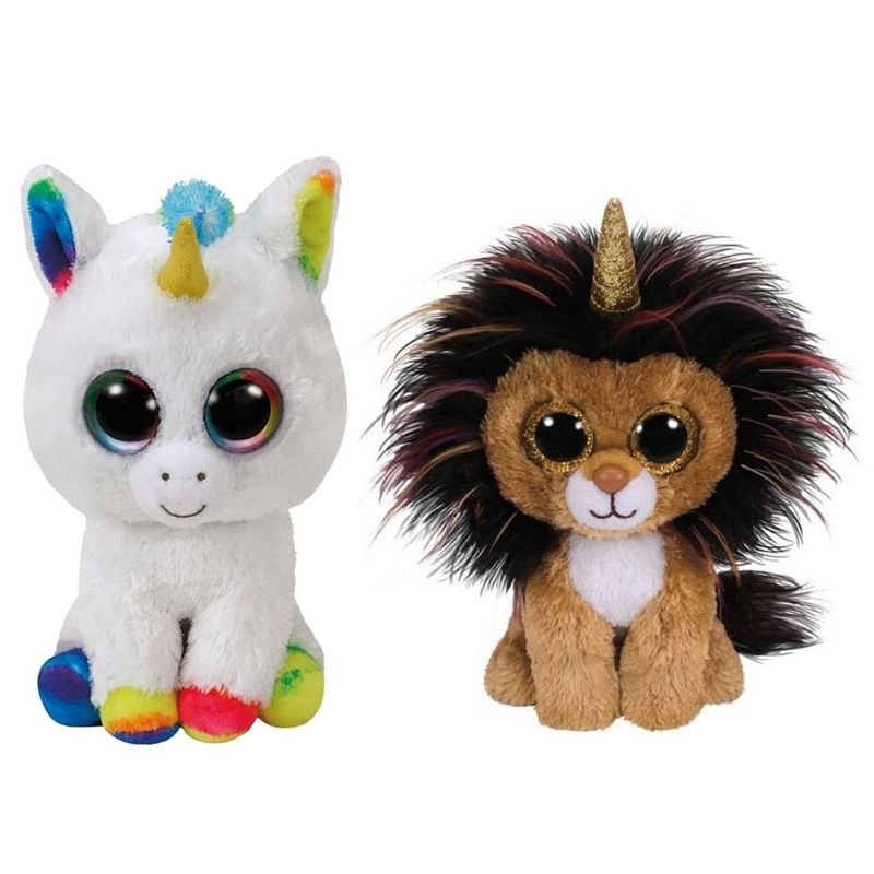 Foto van Ty - knuffel - beanie buddy - pixy unicorn & ramsey lion