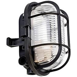 Foto van Deko light syrma oval schwarz 401012 buitenplafondlamp, buitenlamp (wand) zwart