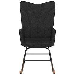 Foto van The living store schommelfauteuil - zwart - 61 x 78 x 98 cm - lijnpatroon