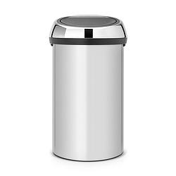 Foto van Brabantia touch bin afvalemmer 60 liter - metallic grey / brilliant steel