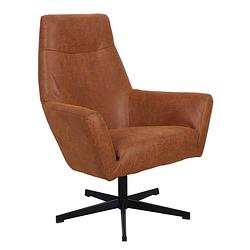 Foto van Industriële draaibare fauteuil casper cognac ecoleder