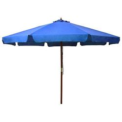 Foto van Vidaxl parasol met houten paal 330 cm azuurblauw