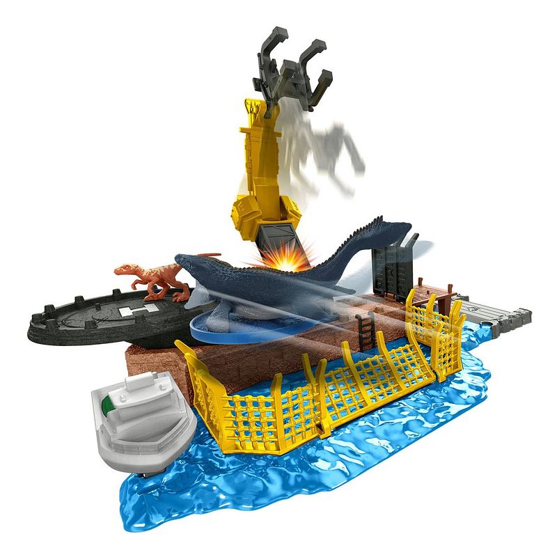 Foto van Mattel - - - jurassic world minis set mosasaurus mayhem speelset