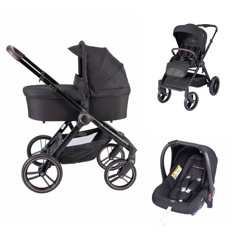 Foto van Born lucky kinderwagen 3 in 1 riva black rose