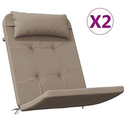 Foto van The living store adirondack stoelkussen - oxford stof - 126 x 58 x 4.5 cm - taupe