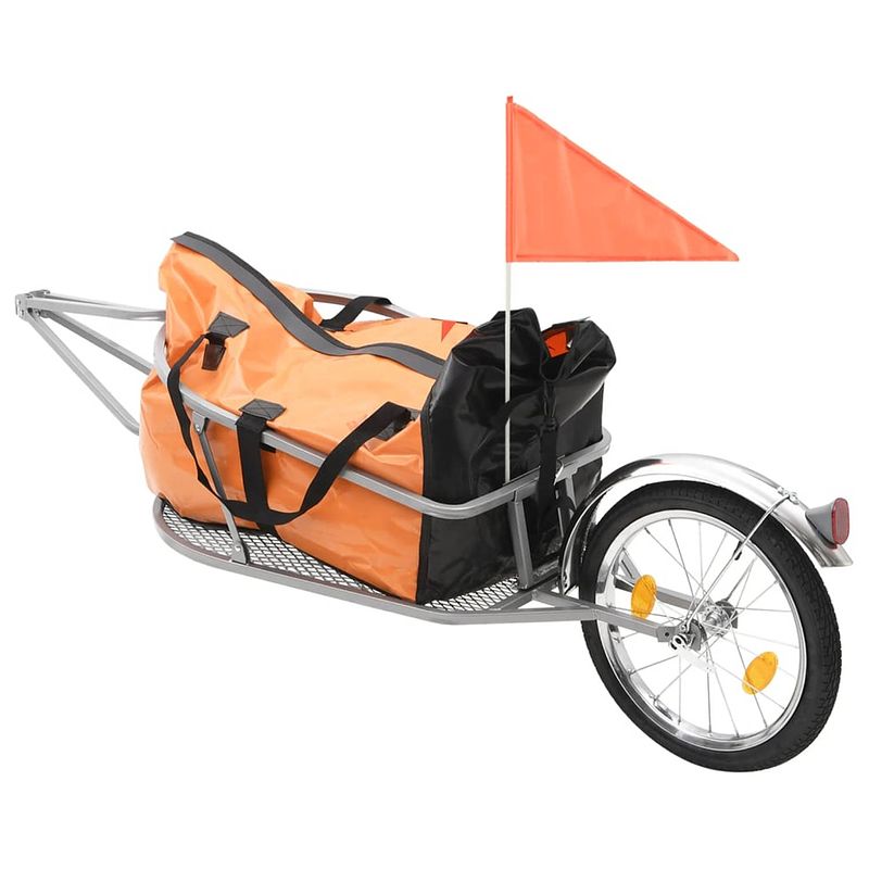 Foto van Vidaxl fietskar met tas oranje en zwart