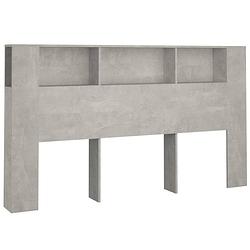 Foto van The living store hoofdbordkast - betongrijs - 180 x 18.5 x 104.5 cm - bewerkt hout