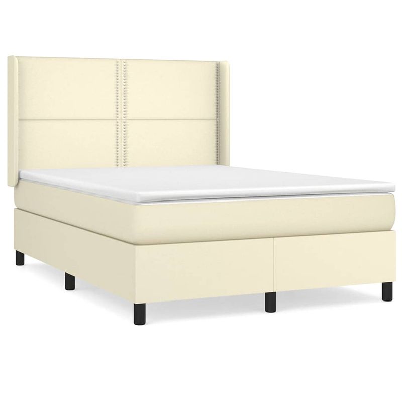 Foto van The living store boxspringbed - bedframe 203x147x128 cm - pocketvering matras 140x200x20 cm - huidvriendelijk