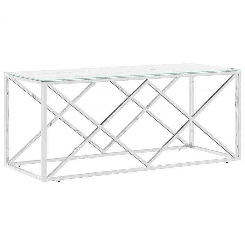 Foto van Vidaxl salontafel 110x45x45 cm roestvrij staal en glas